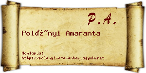 Polányi Amaranta névjegykártya